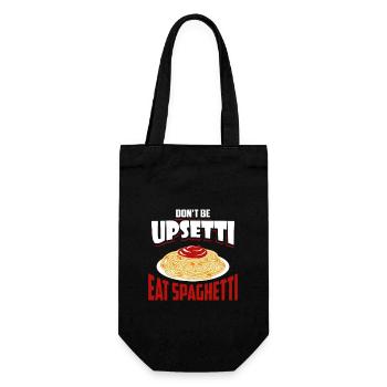 Pasta Spaghetti FSM Italien Nudeln Pesto Koch - Geschenkbeutel für Flaschen - Schwarz - Vorne