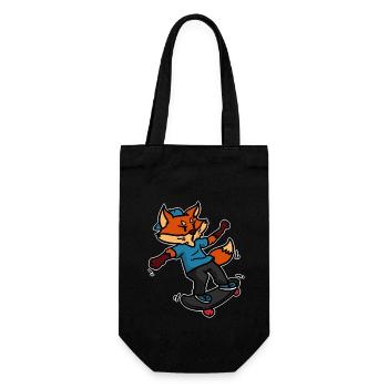 Fuchs Tier Zoo Wildtier Wildnis Sport Skateboard - Geschenkbeutel für Flaschen - Schwarz - Vorne