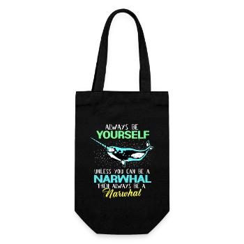Narwhal Gift Unicorn Kawaii Whales Diving - Gift Bag for Bottles - black - Front