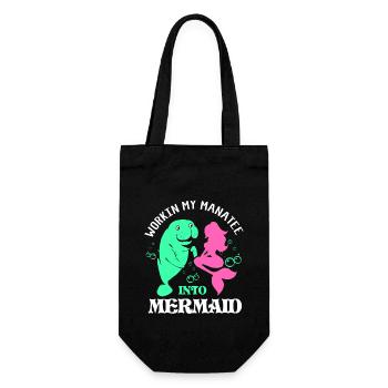 Manatee Dugong Sea Pig Sirenia Manatee - Gift Bag for Bottles - black - Front