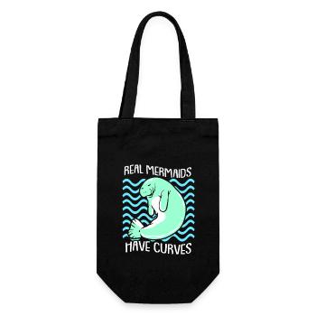 Manatee Dugong Sea Pig Sirenia Manatee - Gift Bag for Bottles - black - Front
