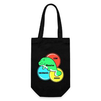 Manatee Dugong Sea Pig Sirenia Manatee - Gift Bag for Bottles - black - Front
