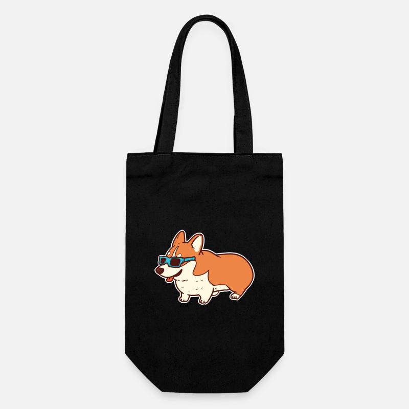 Cool corgi - Gift Bag for Bottles - black