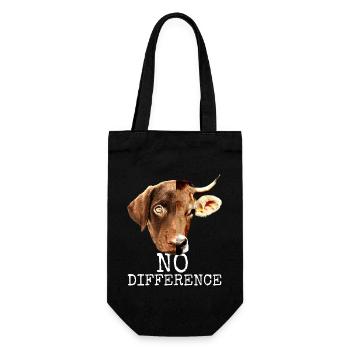 No Difference Pro Vegan Vegetarian Animal Welfare - Gift Bag for Bottles - black - Front