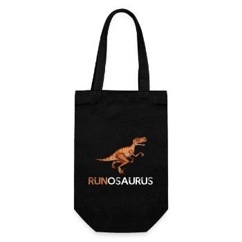Running Dinosaur Gift Dino Funny - Gift Bag for Bottles - black - Front