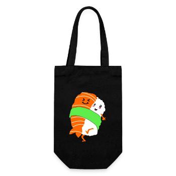Sushi Go Reis Japan Tokio Miso Nigiri Maki Udon - Geschenkbeutel für Flaschen - Schwarz - Vorne
