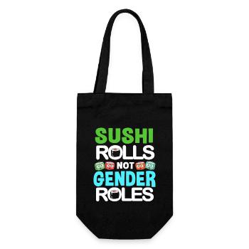 Sushi Go Reis Japan Tokio Miso Nigiri Maki Udon - Geschenkbeutel für Flaschen - Schwarz - Vorne