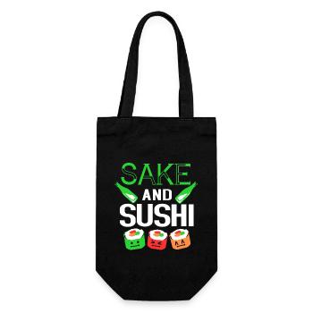 Sushi Go Reis Japan Tokio Miso Nigiri Maki Udon - Geschenkbeutel für Flaschen - Schwarz - Vorne