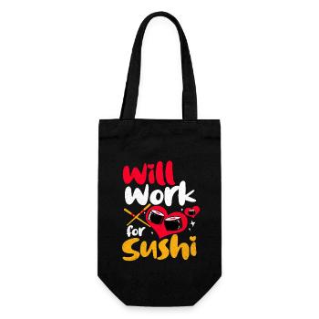 Sushi - Geschenkbeutel für Flaschen - Schwarz - Vorne