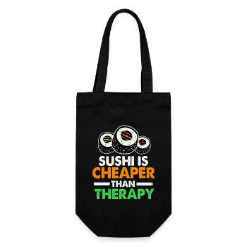 Sushi Go Reis Japan Tokio Miso Nigiri Maki Udon - Geschenkbeutel für Flaschen - Schwarz - Vorne