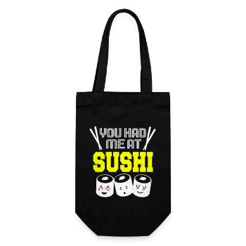 Sushi Go Reis Japan Tokio Miso Nigiri Maki Udon - Geschenkbeutel für Flaschen - Schwarz - Vorne