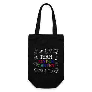 Team Kindergarten - Geschenkbeutel für Flaschen - Schwarz - Vorne