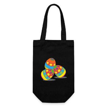 Easter eggs, easter, happy easter, happy eastern - Gift Bag for Bottles - black - Front