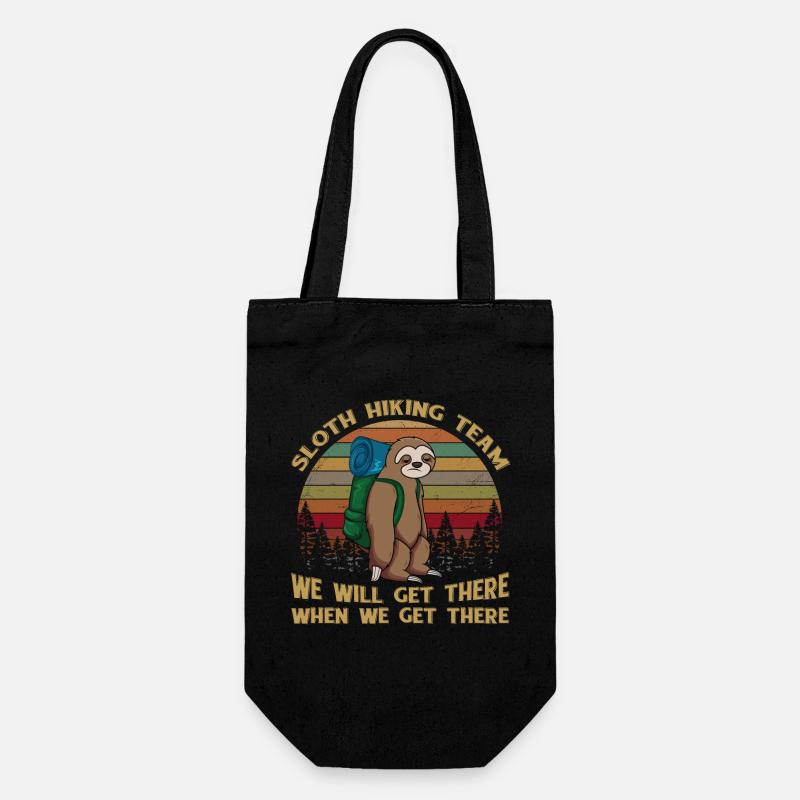 Sloth Hiking Team We Will Get There When We Get - Geschenkbeutel für Flaschen - Schwarz