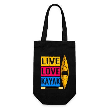 Kanu Kanusport Kayak Kajak Fahrer Wildwasser Ruder - Geschenkbeutel für Flaschen - Schwarz - Vorne