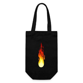 Flame Feuer Komet Inferno Brand feurig Hitze - Geschenkbeutel für Flaschen - Schwarz - Vorne