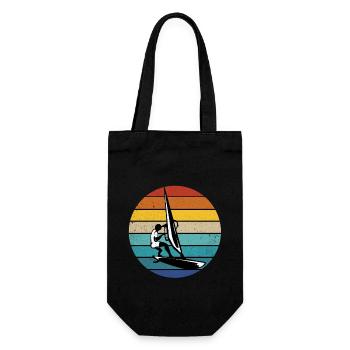 Windsurfen - Geschenkbeutel für Flaschen - Schwarz - Vorne