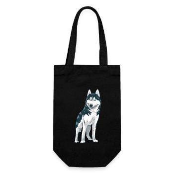Cute Husky Dog Christmas Gift Dogs - Gift Bag for Bottles - black - Front
