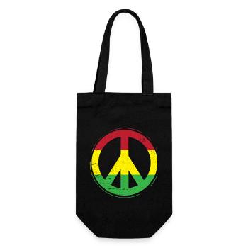 Peace Reggae Rastafari Ska Geschenk - Geschenkbeutel für Flaschen - Schwarz - Vorne