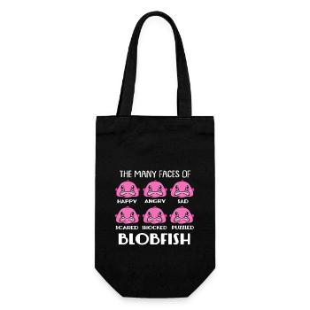 Blobfisch Tiefsee Grumpy Introvertiert Geschenk - Geschenkbeutel für Flaschen - Schwarz - Vorne