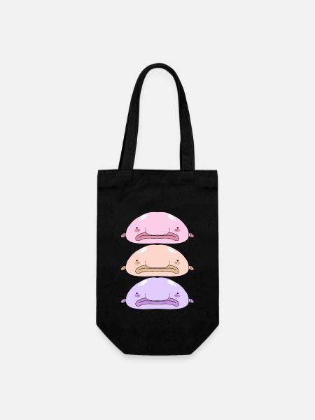 Blobfisch Tiefsee Grumpy Introvertiert Geschenk - Geschenkbeutel für Flaschen - Schwarz