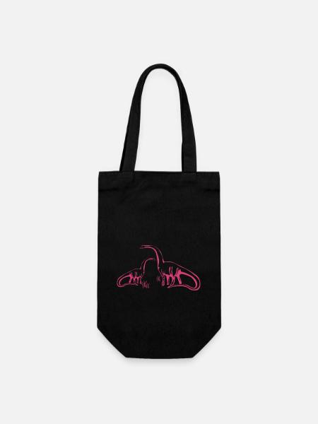 Dino couple - Dino Paar - Geschenkbeutel für Flaschen - Schwarz