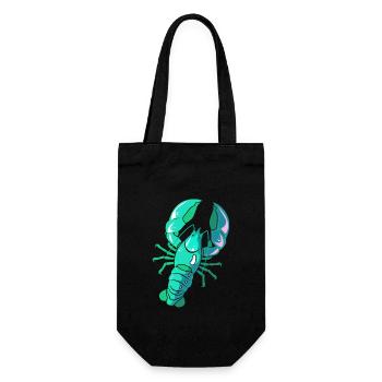 Hummer Shrimp Languste Krebs Meeresfrüchte - Geschenkbeutel für Flaschen - Schwarz - Vorne