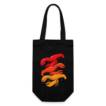 Hummer Shrimp Languste Krebs Meeresfrüchte - Geschenkbeutel für Flaschen - Schwarz - Vorne