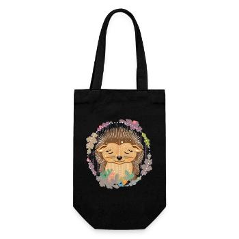 Un petit hérisson mignon en hibernation - Sac à bouteille - noir - Devant