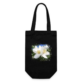 white, blooming flowers, blossoms in summer, nature - Gift Bag for Bottles - black - Front
