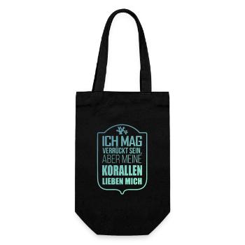 Korallen Aquarist Aquarianer Geschenkidee - Geschenkbeutel für Flaschen - Schwarz - Vorne