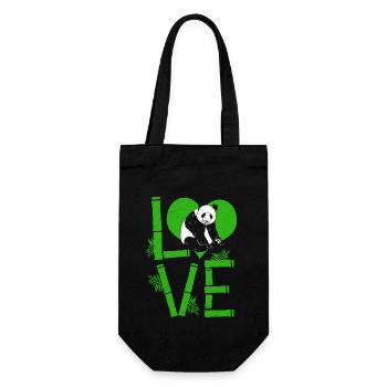 Panda - Geschenkbeutel für Flaschen - Schwarz - Vorne