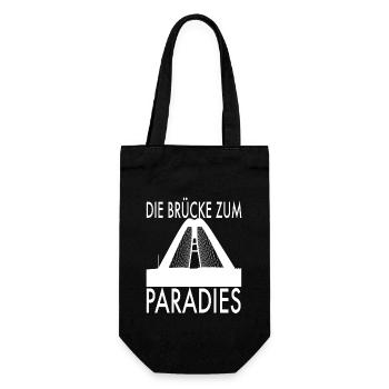 Fehmarn Insel Brücke Sundbrücke - Geschenkbeutel für Flaschen - Schwarz - Vorne