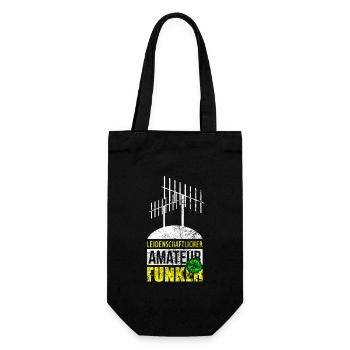 Antenne Funker Amateurfunker Geschenk - Geschenkbeutel für Flaschen - Schwarz - Vorne