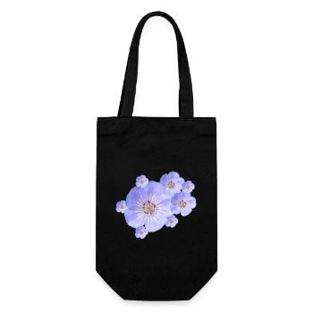 wundervolle blaue Blumen, Blüten, Natur, Garten - Geschenkbeutel für Flaschen - Schwarz - Vorne