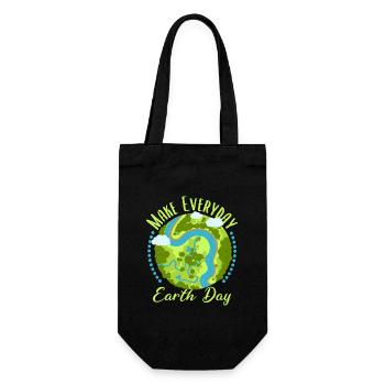 Make our Earth green again - Geschenkbeutel für Flaschen - Schwarz - Vorne