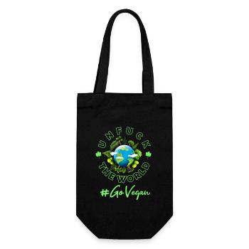 Vegan Earth Planet Environment Climate Change - Gift Bag for Bottles - black - Front