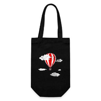 Montgolfière Ballon Nuages Cadeau - Sac à bouteille - noir - Devant
