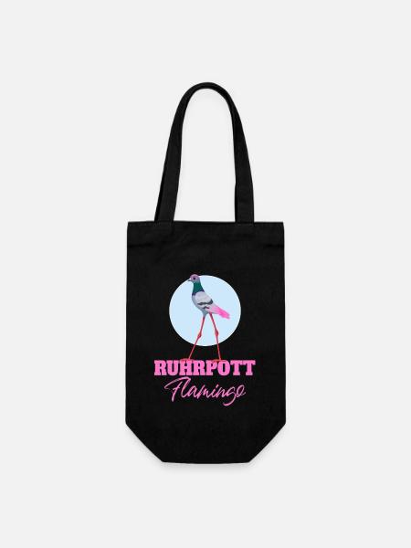 Ruhrpott Flamingo Ruhrgebiet Taube Geschenk - Geschenkbeutel für Flaschen - Schwarz