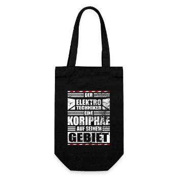 Elektrotechniker Lustiger Spruch - Geschenkbeutel für Flaschen - Schwarz - Vorne
