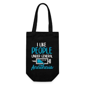 I like people under general Anesthesia - Gift Bag for Bottles - black - Front