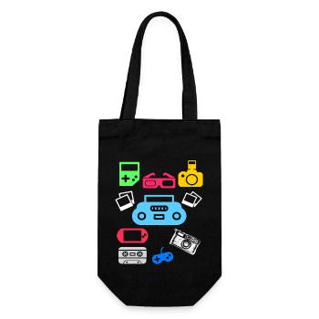 90er Jahre 90er Party 90er Mode 90er outfit - Geschenkbeutel für Flaschen - Schwarz - Vorne