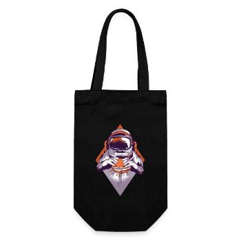 Astronaut eats a Burger Tshirt Fast Food - Gift Bag for Bottles - black - Front