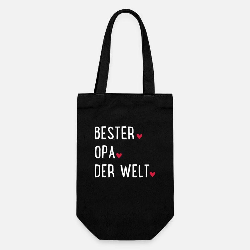 Bester Opa der Welt - Geschenkbeutel für Flaschen - Schwarz