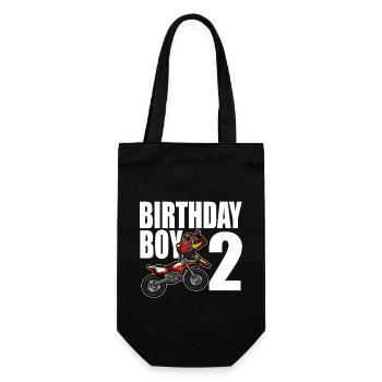 2 Years Old Dirt Bike Party Motocross MX Gift 2nd - Gift Bag for Bottles - black - Front