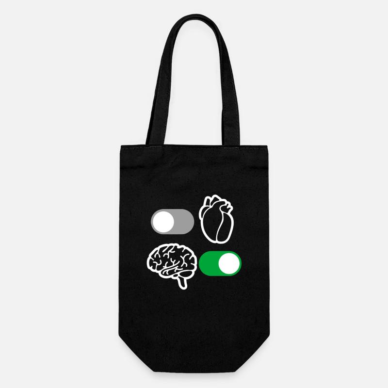 Raison de cerveau et de coeur - Sac à bouteille - noir