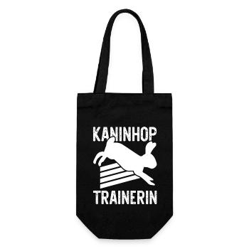 Kaninhop Hase Kaninchen Geschenk Trainerin - Geschenkbeutel für Flaschen - Schwarz - Vorne