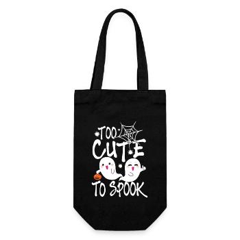 Too Cute to Spook - Halloween Geist Gespenst - Geschenkbeutel für Flaschen - Schwarz - Vorne