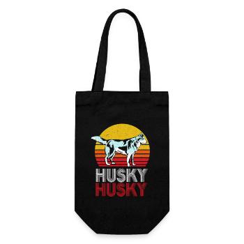 Husky - Geschenkbeutel für Flaschen - Schwarz - Vorne