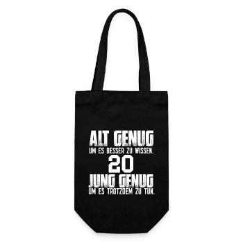 20. Geburtstag Jubiläum 20 Jahre Geschenk - Geschenkbeutel für Flaschen - Schwarz - Vorne